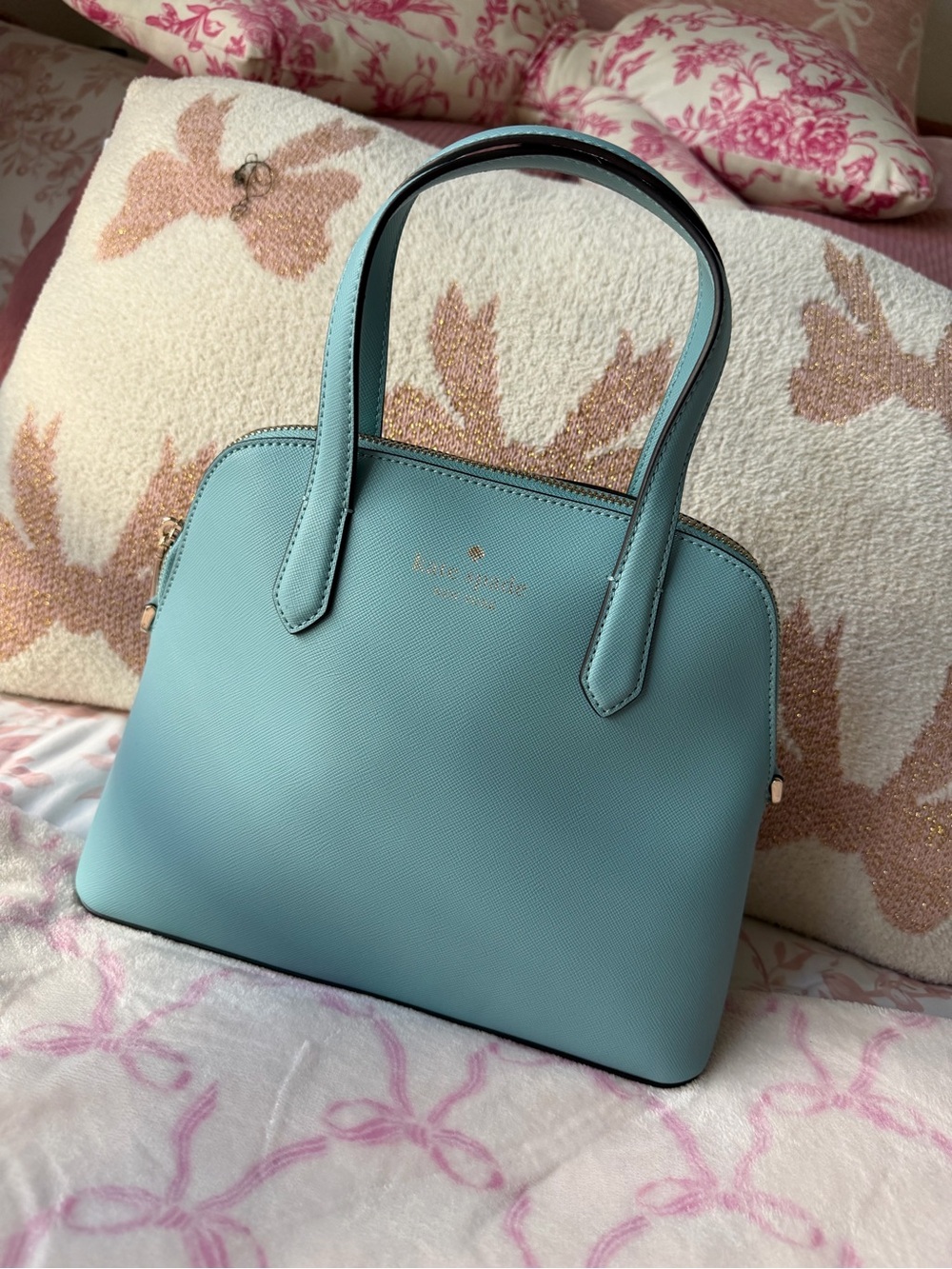 kate spade light blue dome satchel
